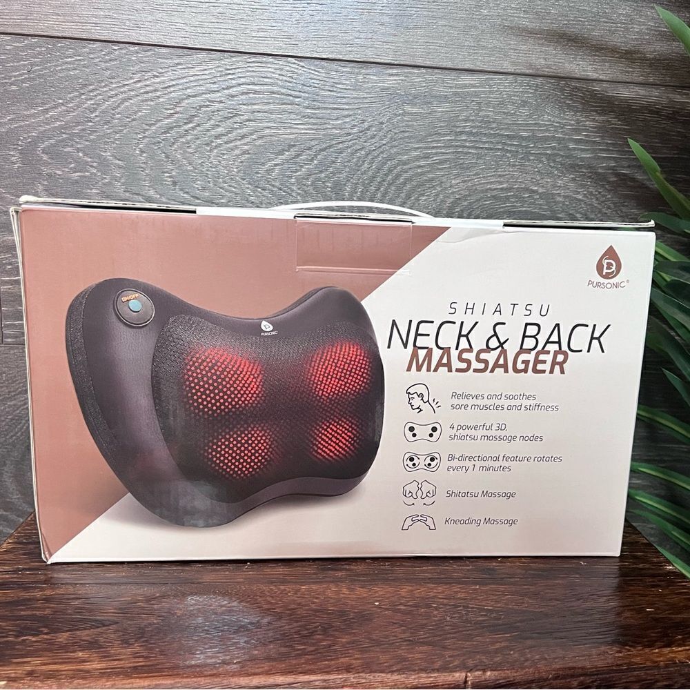 Pursonic Shiatsu Neck & Back Massager in Black, New in Box! - Picture 3 of 12